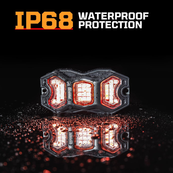Tequison 12 Pods LED Rock Light - 16 Million Color Rock Lights for Trucks,APP & RF Controlled RGBW Underglow LED Kit, 180° Wide Beam Aluminum Pods, 20 Dynamic Modes with Music Sync, Waterproof for Jeep/UTV/ATV/RV