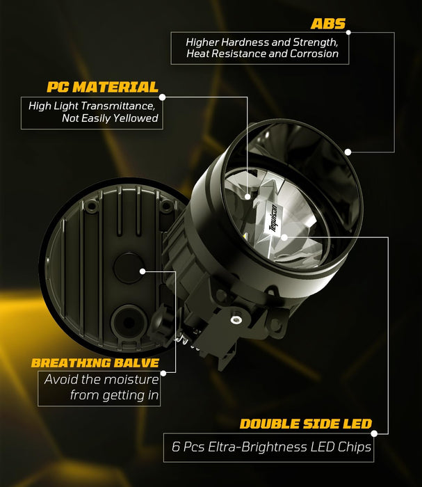 Tequison 60W Fog Lights - OEM Plug & Play Kit 2-Pack