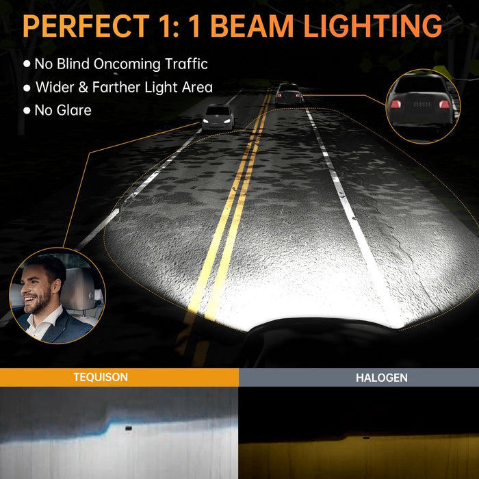 Tequison Q35 H11 LED Bulbs - 800% Brighter 6500K 2-Pack