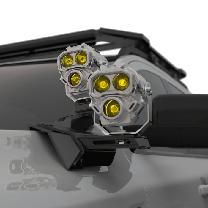 Tequsion Series Monster 1 General 4 Inch Pod Light New Universal IP68 Waterproof 73W Per Light White & Yellow LED Spotlight