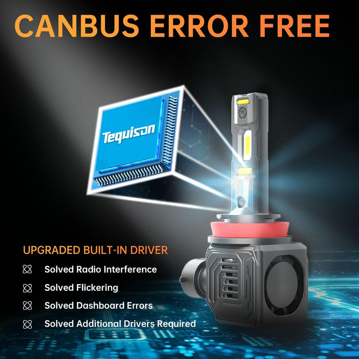Tequison Q35 H11 LED Bulbs - 800% Brighter 6500K 2-Pack