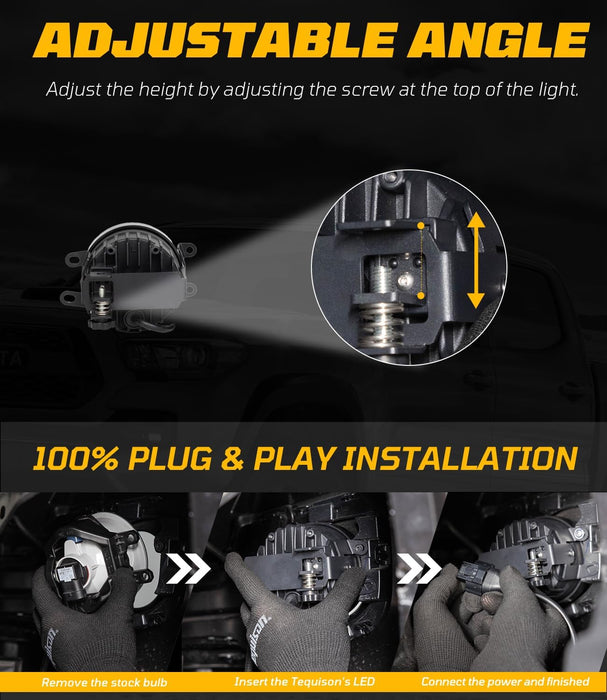 Tequison 60W Fog Lights - OEM Plug & Play Kit 2-Pack