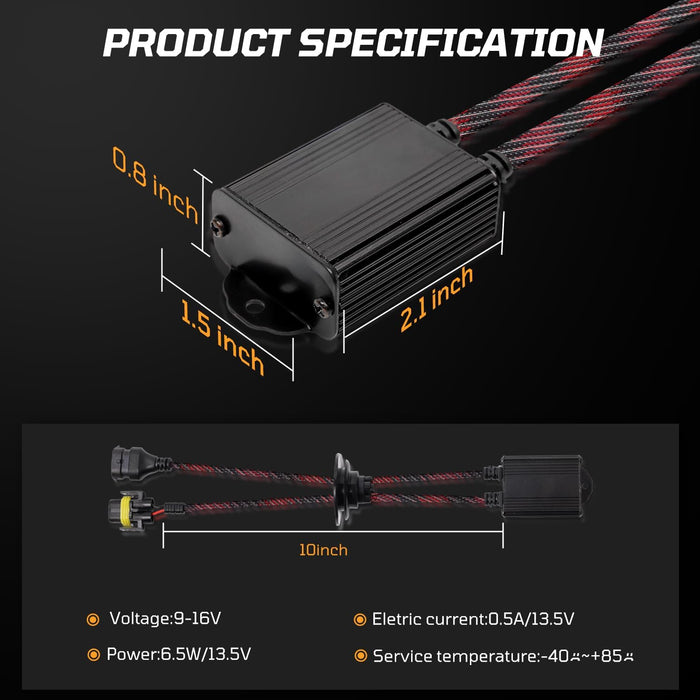 H11/H8/H9 Canbus Decoder - Anti-Flickering LED Resistor (2pcs)