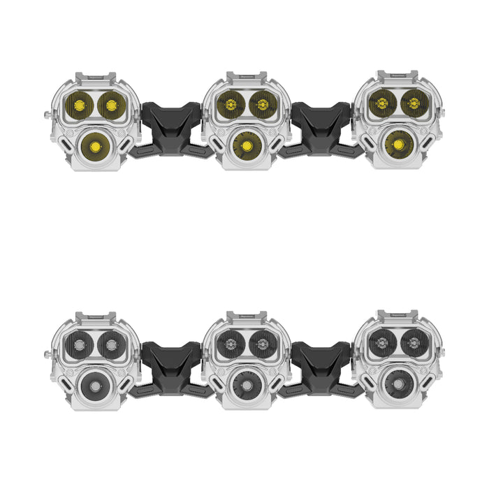 New Tequsion Series Monster 1 IP68 Waterproof White & Yellow LED Spotlight General Pods Light Bar Combo Universal 73W Per Light