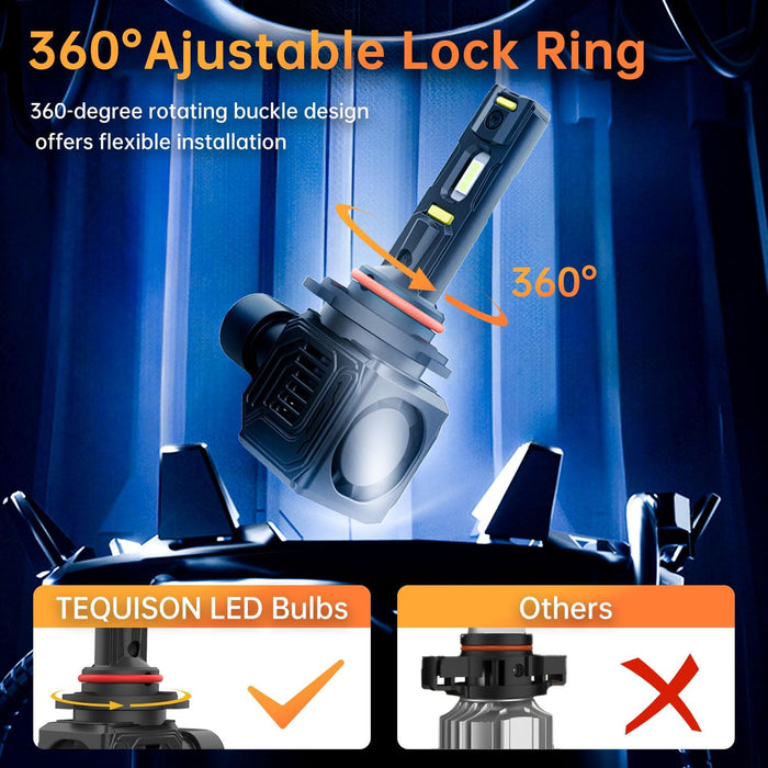 Tequison Q35 9006/HB4 LED Bulbs - 50K LM 6500K Cool White 2-Pack