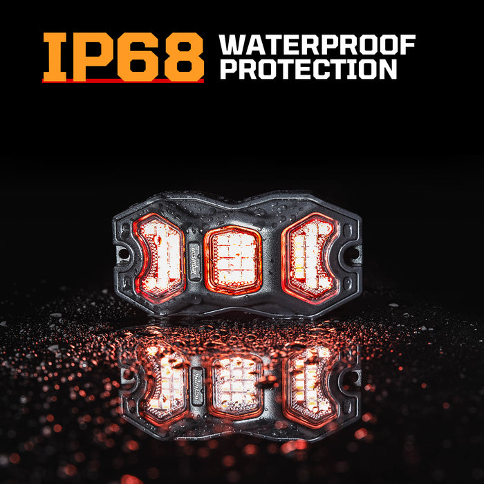 Tequison 8-Pods LED Rock Light -Off-road Accessories IP68 Waterproof 16 Million Color Rock Lights,APP & RF Controlled RGBW Underglow LED Kit, 180° Wide Beam Aluminum Pods, 20 Dynamic Modes with Music Sync, Waterproof for Jeep/UTV/ATV/RV