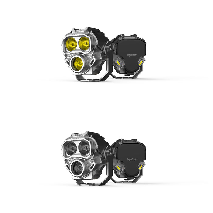 Tequsion Series Monster 1 General 4 Inch Pod Light New Universal IP68 Waterproof 73W Per Light White & Yellow LED Spotlight