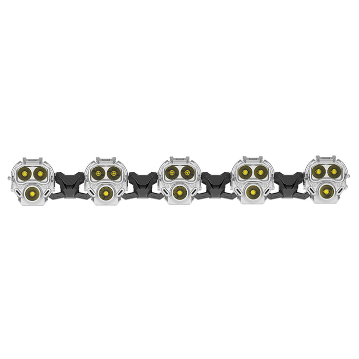 Tequsion Off Road Driving Light 5 Pods LED Light Bar Combo IP68 Waterproof Yellow DRL 73W Per Light